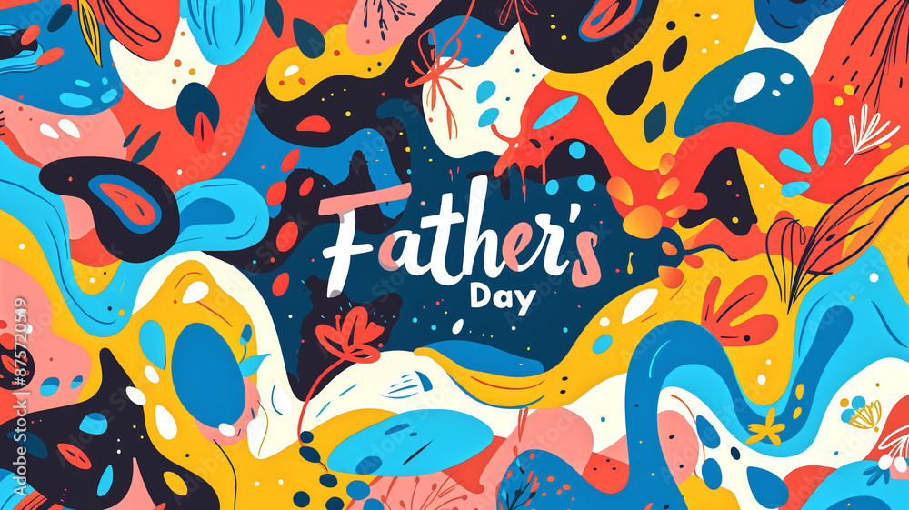 Father's day month illustration background with multi varity col Father's day month illustration background with multi varity col