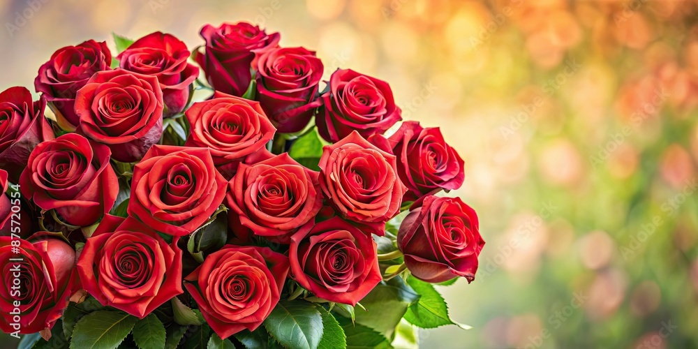 Obraz premium Beautiful bunch of red roses in a bouquet, roses, flowers, red, romantic, love, gift, petals, arrangement