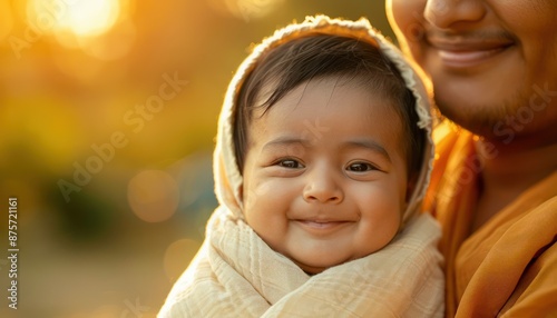 A Baby's First Smile, Surrounded by the Love of Family A Precious Moment Captured in a Warm and Intimate Setting The Infant's Joy is Infectious, Radiating Through the Image and Warming the Hearts of