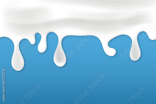 Waves of milk falling down, yogurt texture.
