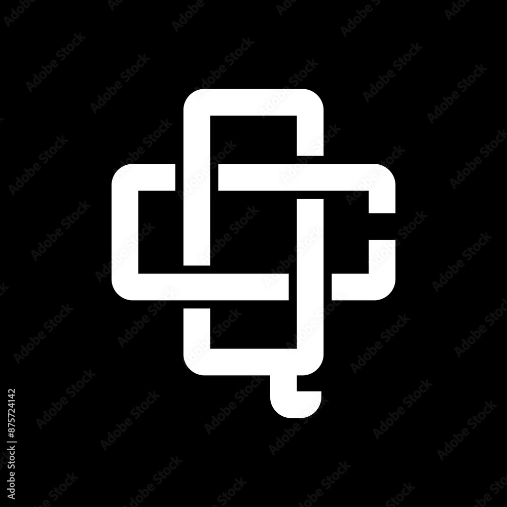 CQ or QC monogram logos overlapping. CQ or QC monogram logos overlapping.