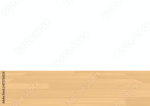 Wood table top on white background. Vector illustration