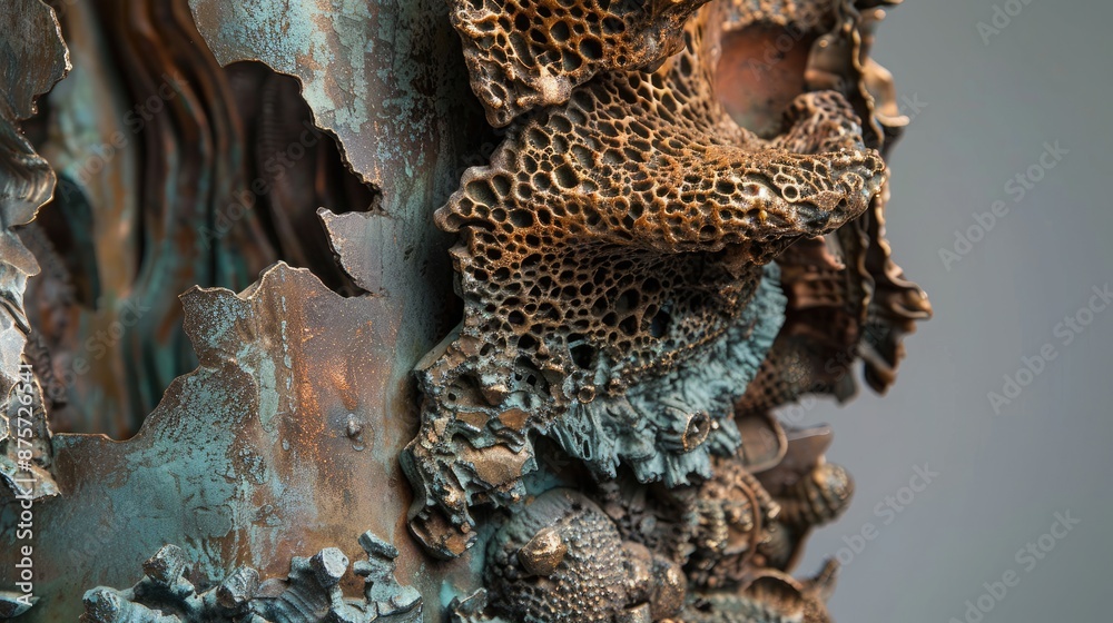 Aged bronze sculpture with intricate details and a rich patina, showcasing the artistry of metal casting. Aged bronze sculpture with intricate details and a rich patina, showcasing the artistry of metal casting.