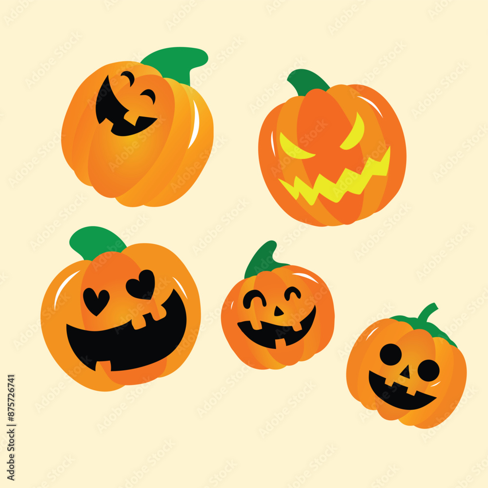 set of halloween pumpkins set of halloween pumpkins