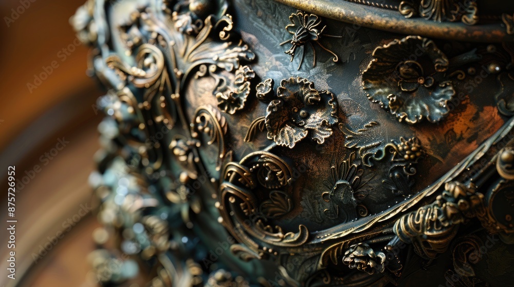 Aged bronze sculpture with intricate details and a rich patina, showcasing the artistry of metal casting. Aged bronze sculpture with intricate details and a rich patina, showcasing the artistry of metal casting.