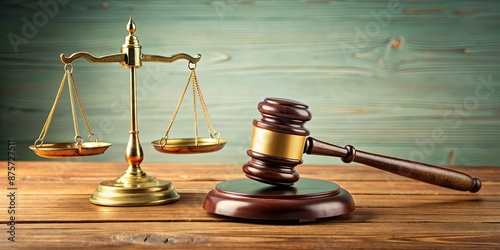 Antitrust law conceptual image with a gavel and scales representing fair competition and regulation , competition, regulation photo