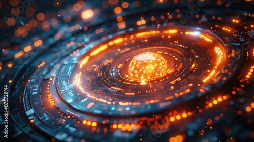 Wallpaper Mural Abstract Futuristic Technology Interface Torontodigital.ca