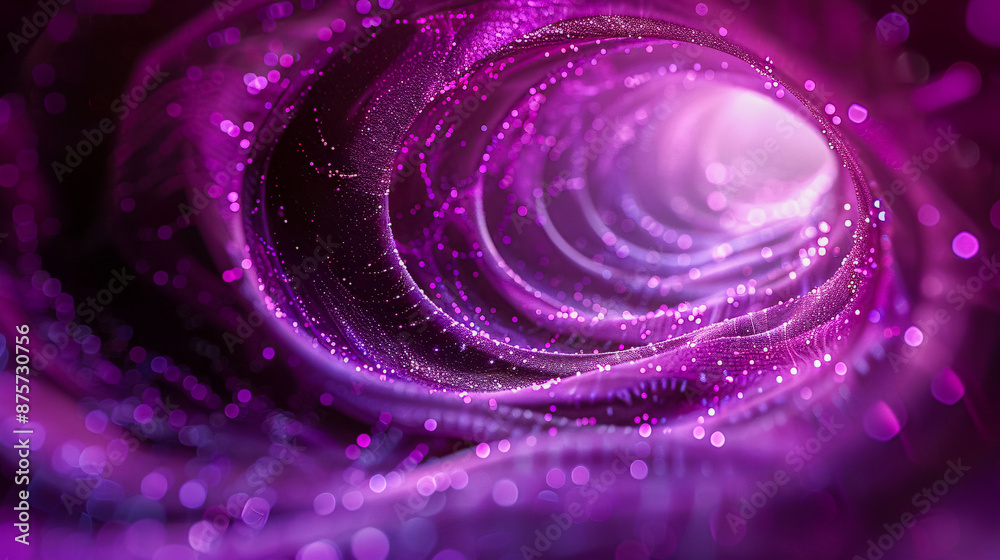 Abstract spiral with bright colors and glowing patterns, representing energy and fantasy