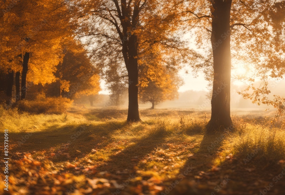 Fototapeta premium colourful countryside im landlicher rbst nature idylli idylle panorama way sonniges hike von landschaft zauberhafte sun autumn