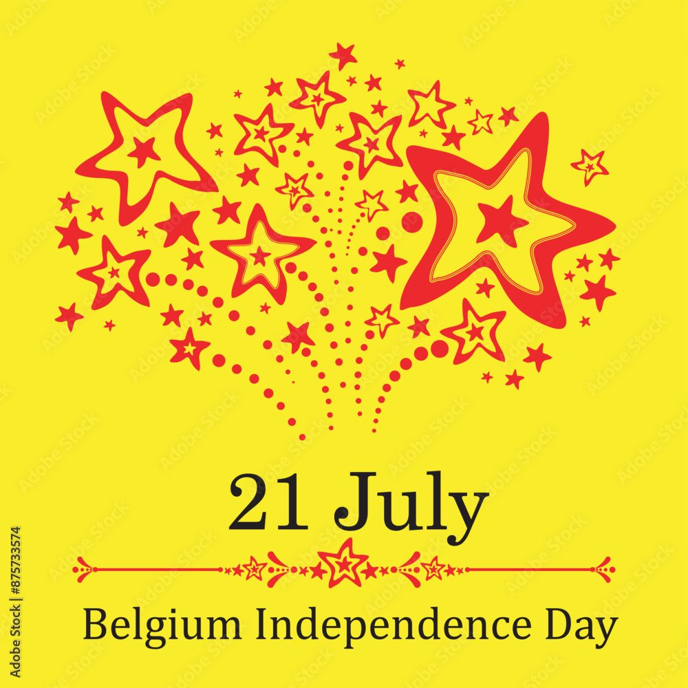 21 July. Belgium Independence Day. Celebration Card. Vector Illustration 21 July. Belgium Independence Day. Celebration Card. Vector Illustration