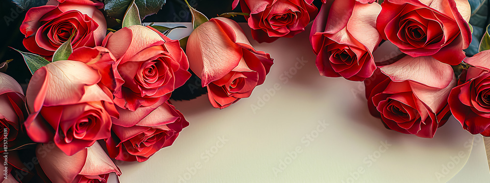 Romantic red roses bouquet, symbolizing love and beauty in a floral arrangement