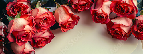 Obraz na płótnie Romantic red roses bouquet, symbolizing love and beauty in a floral arrangement w salonie