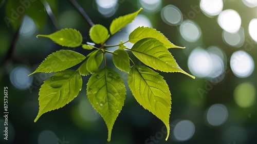 abstract nature fresh green leaf bokeh under the tree background , 4k Dci resolution Generative AI photo