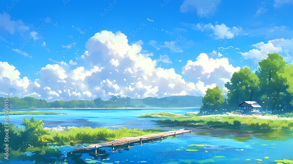 Fototapeta premium Peaceful River Landscape