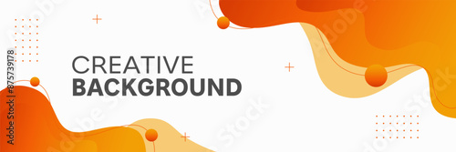 Modern template banner featuring a vibrant gradient color scheme and dynamic liquid shapes. Perfect for web headers, social media graphics, and promotional materials. Sleek and eye-catching design.