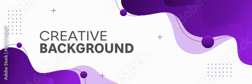 Modern template banner featuring a vibrant gradient color scheme and dynamic liquid shapes. Perfect for web headers, social media graphics, and promotional materials. Sleek and eye-catching design.