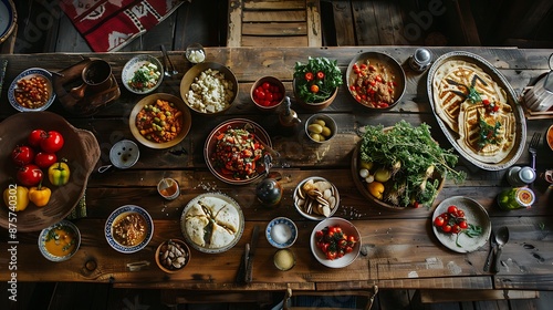 chashushuli georgian kitchen on wooden table photo