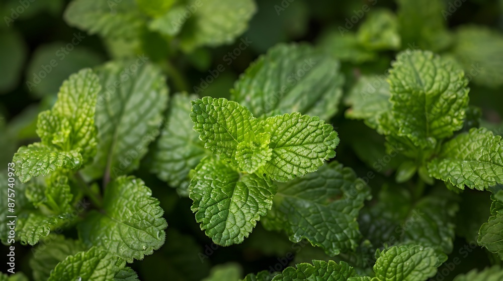 Close up of lemon balm herb spearmint labiatae mentha spicata Close up of lemon balm herb spearmint labiatae mentha spicata