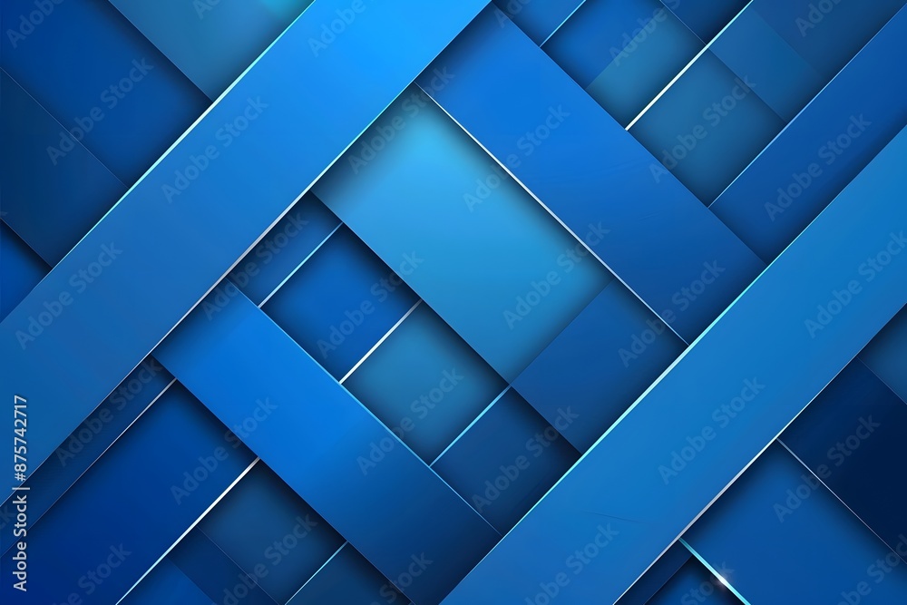 Abstract geometric pattern with layered 3D effect from overlapping blue strips Abstract geometric pattern with layered 3D effect from overlapping blue strips
