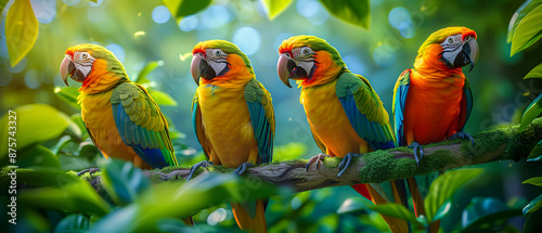 Obraz na płótnie Beautiful colorful parrot with bright feathers and a curious expression w salonie