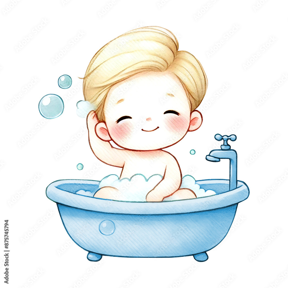 Naklejka premium newborn prince in blue dress