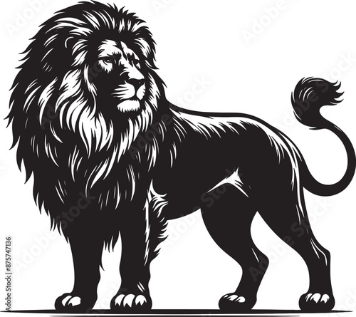 Lion Silhouette Vector Illustration.