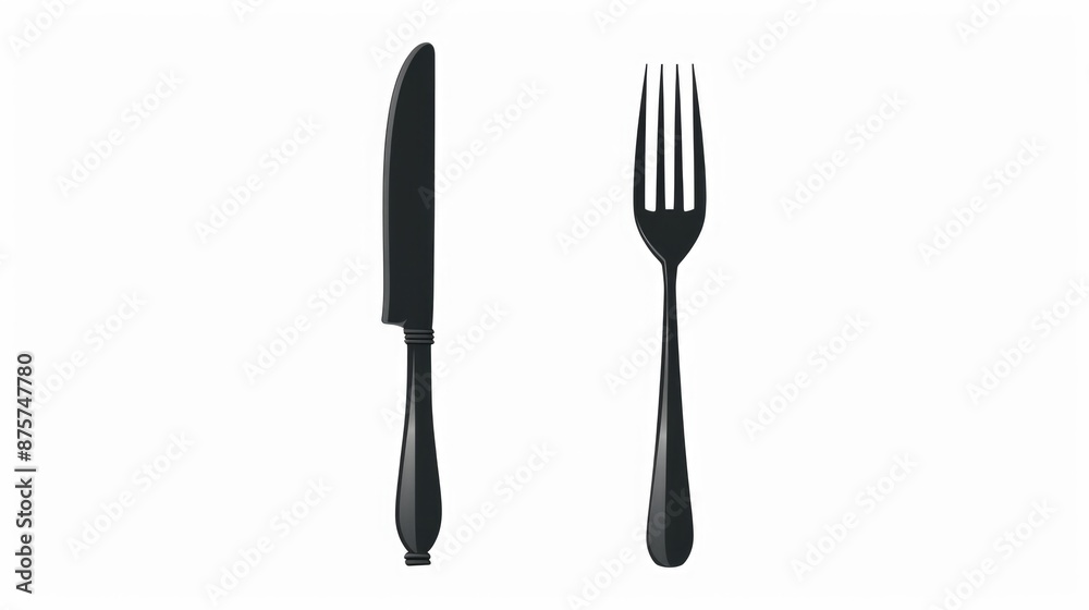 Fork and Knife on White Background Fork and Knife on White Background
