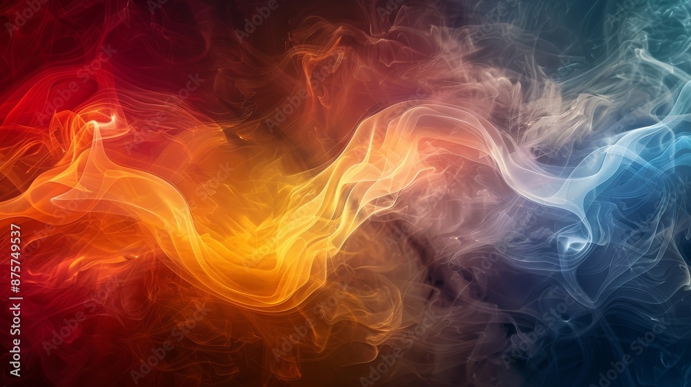 Fototapeta premium Abstract Smoke Art: Fiery and Serene