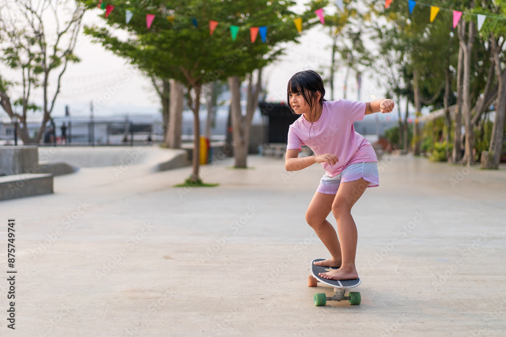 surfskate by asian child skater or kid girl playing skateboard or fun ride carving surf skate by barefoot in outdoor skate park by extreme sports exercise and people smile surfing in garden skatepark surfskate by asian child skater or kid girl playing skateboard or fun ride carving surf skate by barefoot in outdoor skate park by extreme sports exercise and people smile surfing in garden skatepark