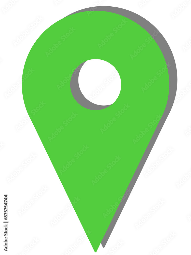 位置情報ピン(影あり)アイコンのイラスト(緑) 位置情報ピン(影あり)アイコンのイラスト(緑)
