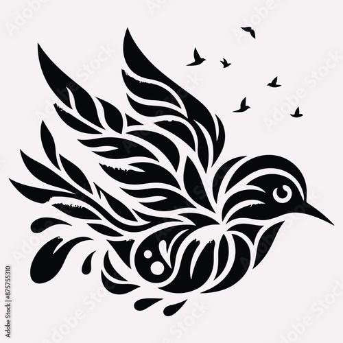 Best Unique gorgeous  bird vector silhouette with white background