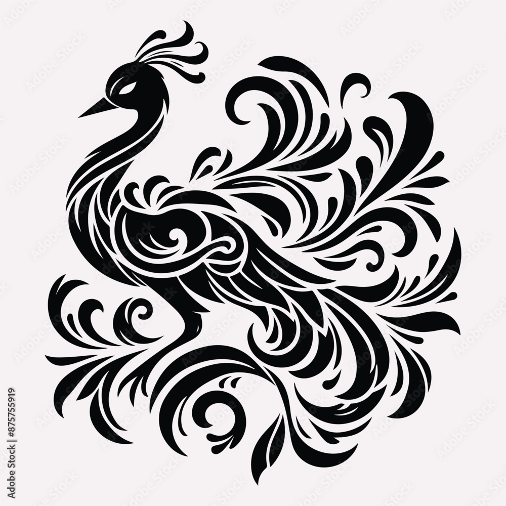 Best Unique gorgeous bird vector silhouette with white background Best Unique gorgeous bird vector silhouette with white background