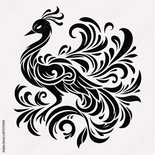 Best Unique gorgeous  bird vector silhouette with white background