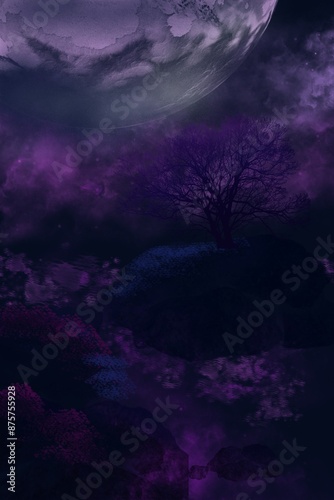 night sky with moon