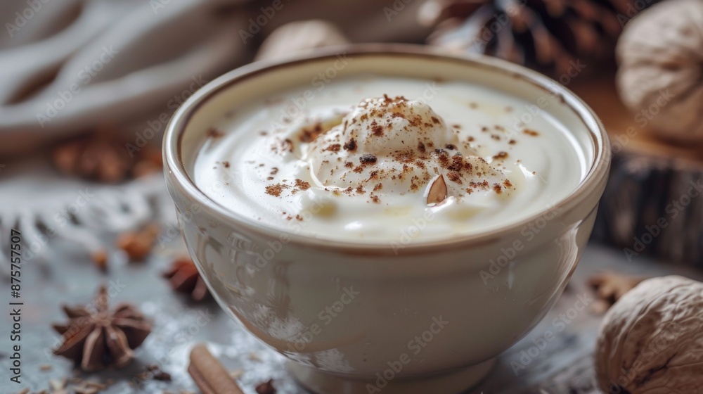 French cuisine. Classic bechamel sauce with nutmeg. French cuisine. Classic bechamel sauce with nutmeg.