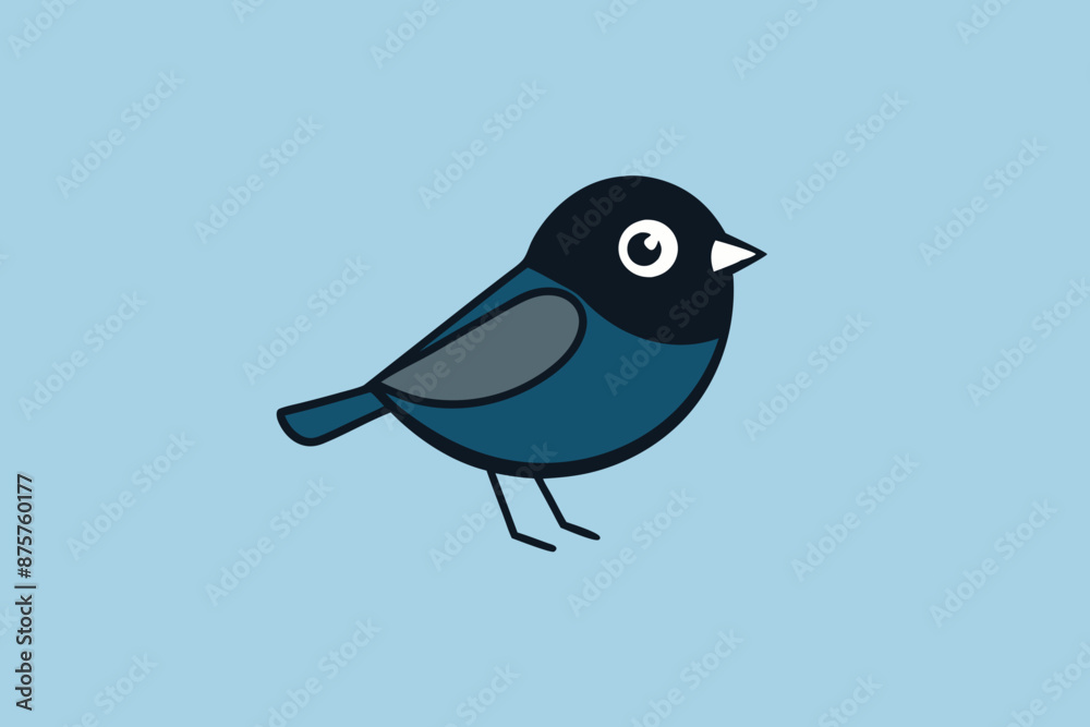 Fototapeta premium Dark-Eyed Junco bird learns icon vector illustration