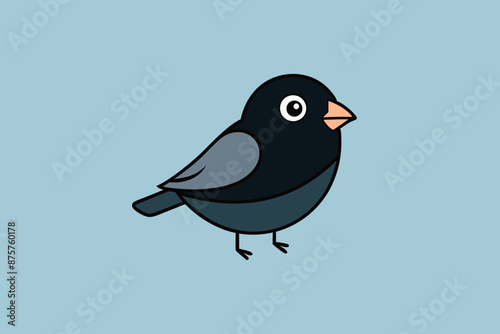 Dark-Eyed Junco bird learns icon vector illustration