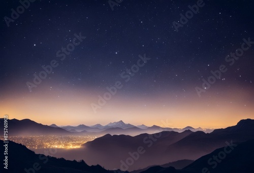 fantasy horizon ai sky cloud generated mountain phone wallpaper nebula scenery landscape shine vibrant hd universe delicate bright midnight © wafi