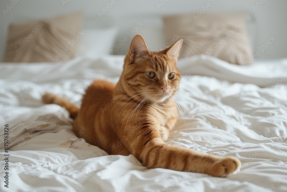 Red cat waving Red cat waving