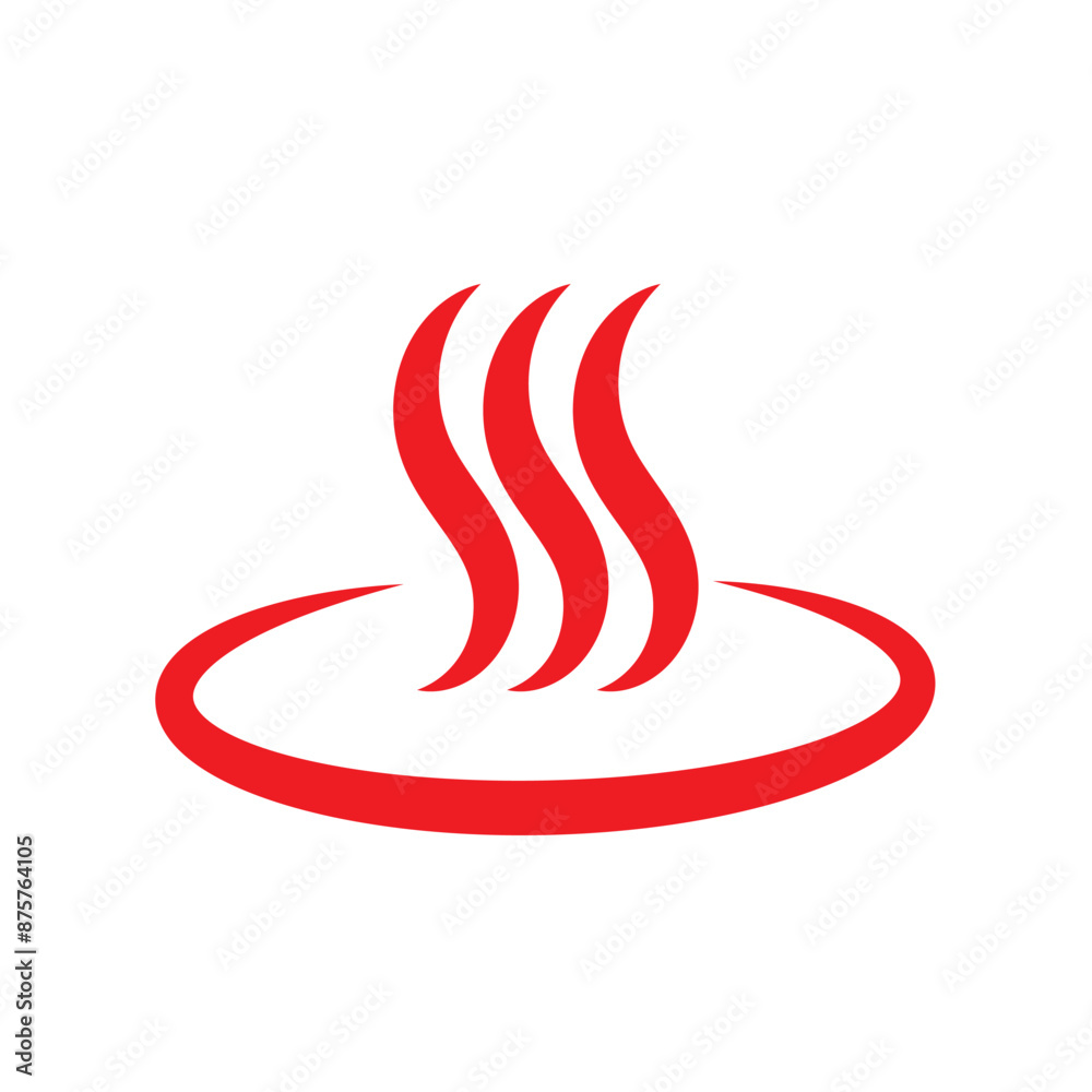 Obraz premium Onsen vector icon set in red solid style. vector illustration. EPS 10/AI