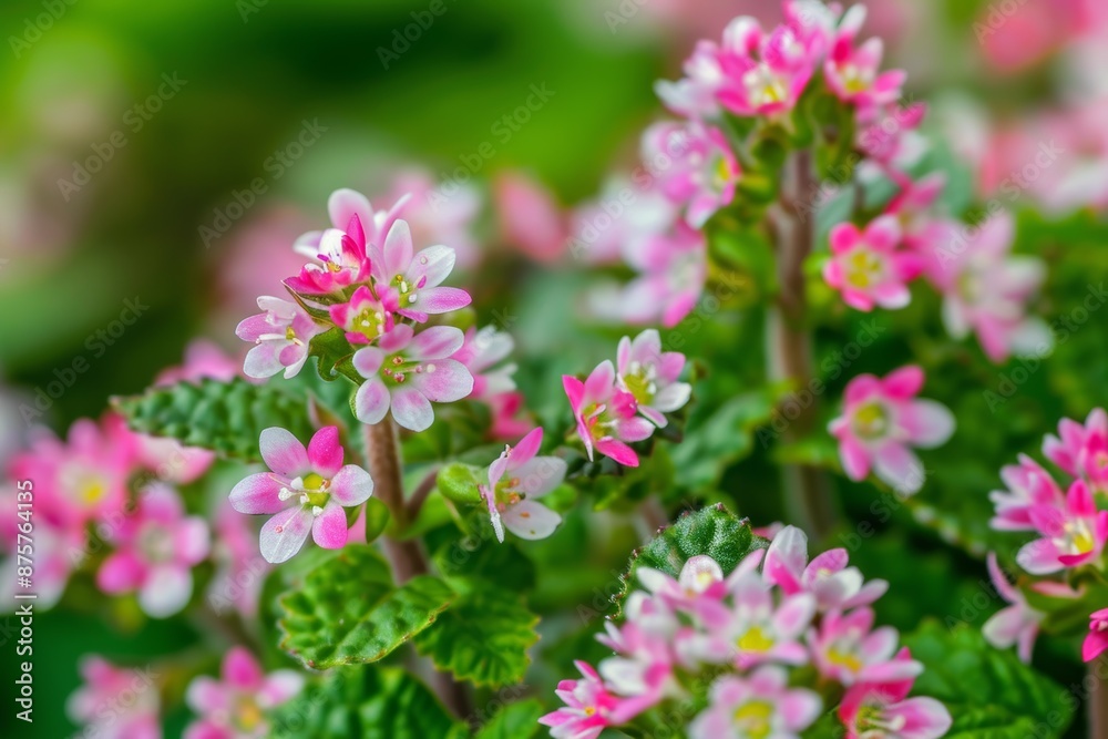 tiny pink Sedum flowers with dew drips. tiny pink Sedum flowers with dew drips.