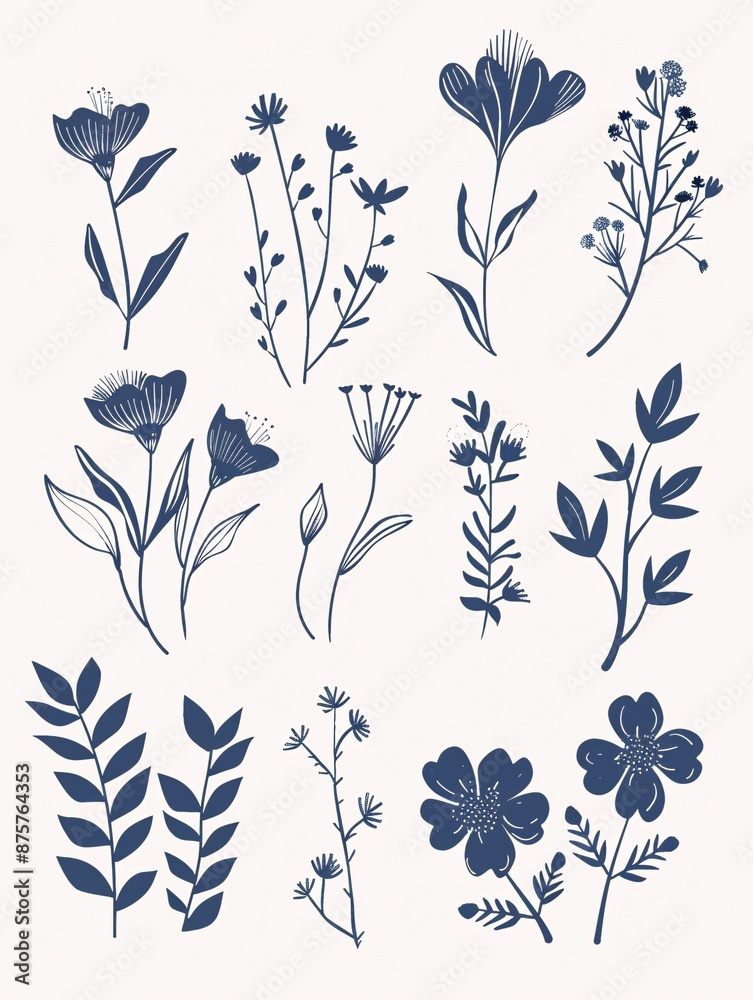 Hand-drawn plant-inspired designs in outline and shadow form, perfect for branding, event invites, and decorative purposes. Hand-drawn plant-inspired designs in outline and shadow form, perfect for branding, event invites, and decorative purposes.