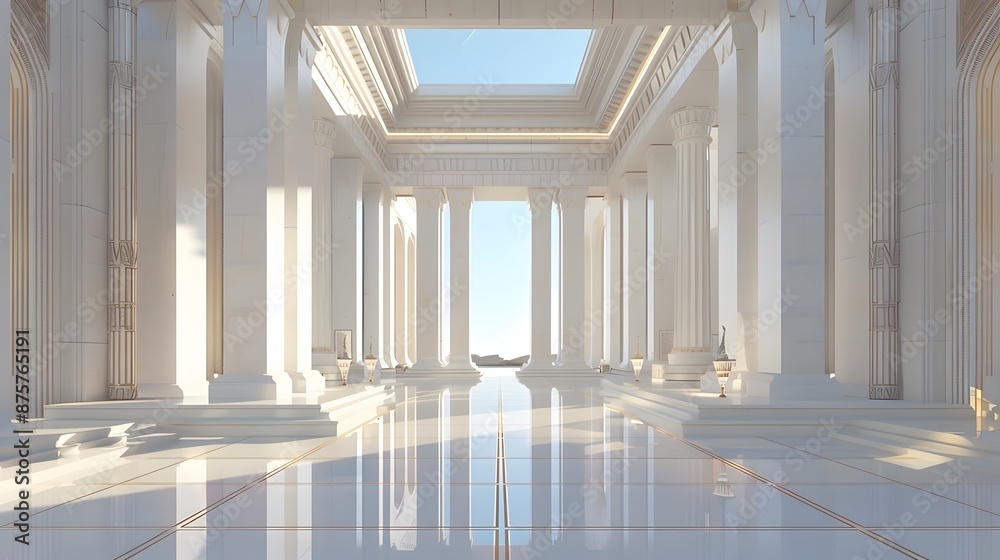 Fototapeta premium Clean lines and geometric forms inspired by Roman temple facades