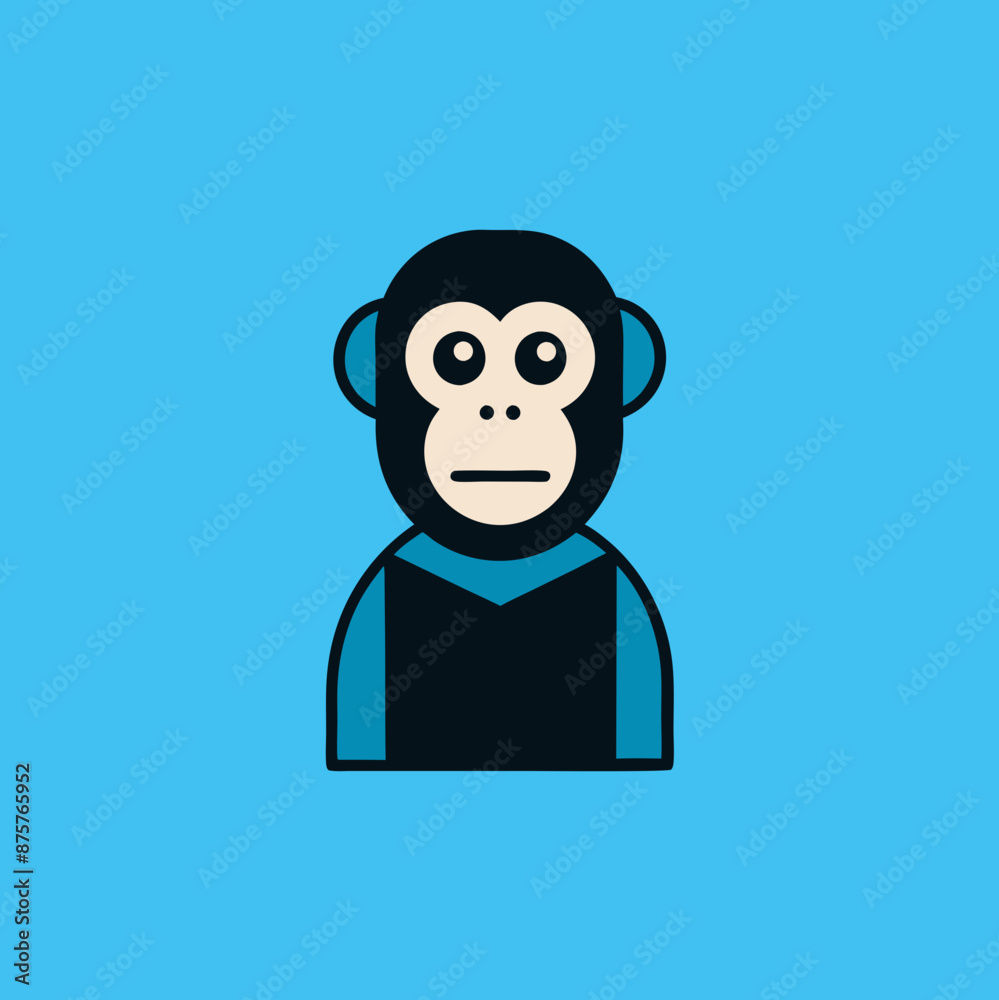 De Brazzas Monkey goes icon vector art illustration De Brazzas Monkey goes icon vector art illustration