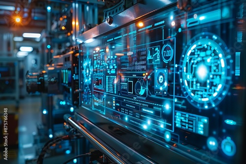 Wallpaper Mural futuristic smart factory with augmented reality interface and industrial automation Torontodigital.ca