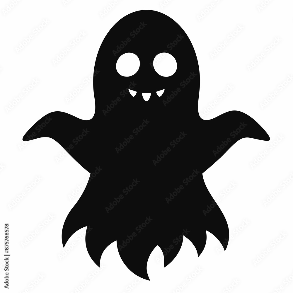 Halloween single ghosts silhouette vector Halloween single ghosts silhouette vector