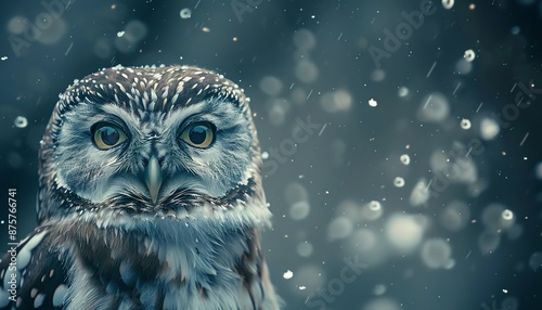 Enhance the quality of this photo of an owl to make it look more professional. Make the colors more vibrant and the details more visible. photo