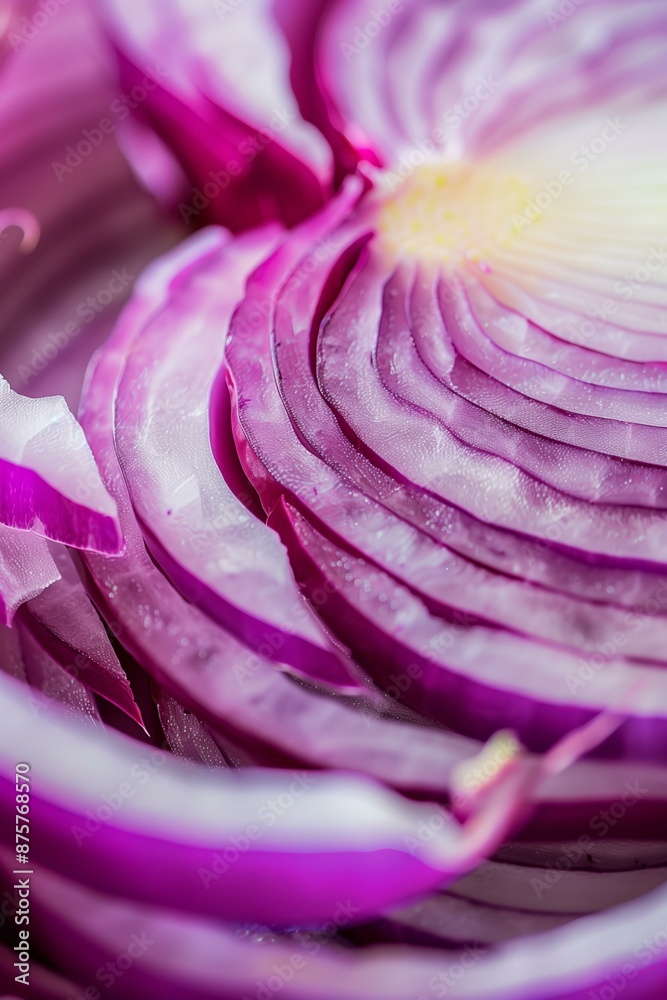 cross-section of a red onion, showcasing its layered, concentric rings in shades of purple and white cross-section of a red onion, showcasing its layered, concentric rings in shades of purple and white