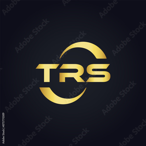 TRS logo. T R S design. White TRS letter. TRS, T R S letter logo design. T R S letter logo design in GOLD, GOLDEN LOGO, THREE, style. letter logo set in one artboard. T R S letter logo vector design. photo