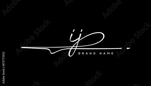 IJ letter beauty handwriting vector logo. 